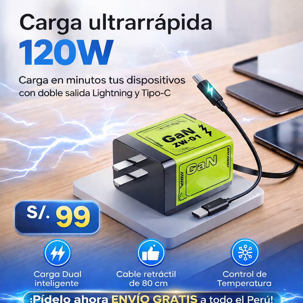 El PowerPlug Retráctil 120W
